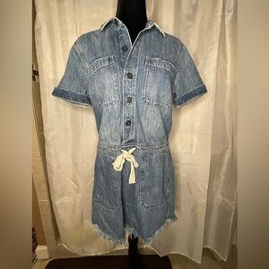 Lucky Brand Shirt Dress Womens Medium Blue Denim Button Up Jean‌‌‌‌‌